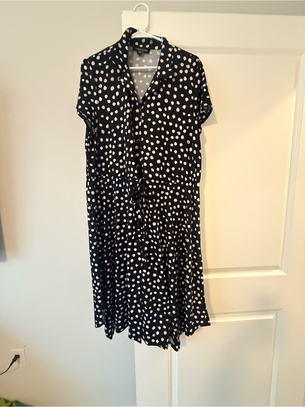 Perceptions Black Dress with White Polka Dots